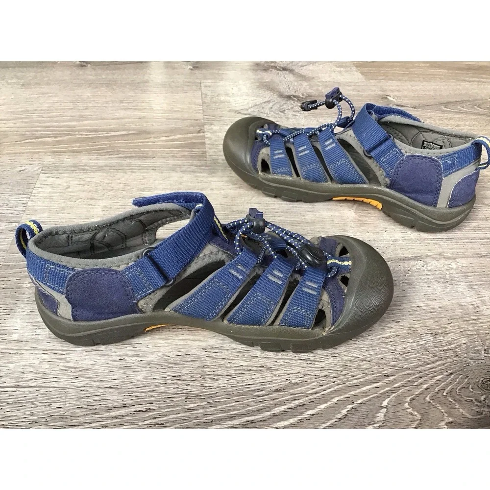KEEN Newport H2 Youth Size 4 Waterproof Sandals Blue Yellow Hiking Shoes 1009962